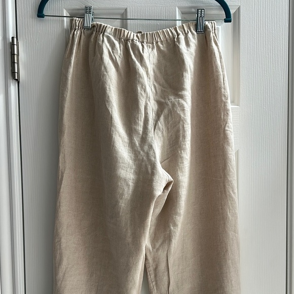 Valerie Stevens Tan Straight Leg Linen Pull On Pants Women’s PS Beach Travel - Picture 3 of 9